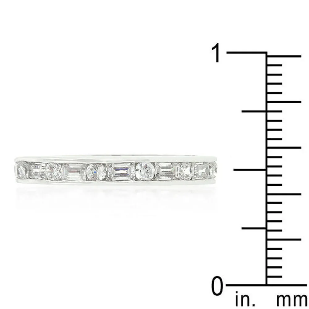 Alternating Cubic Zirconia Eternity Band - Picture 3 of 4